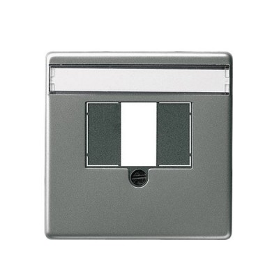 Gira E22 Сталь Накладка ТЛФ розетки TAE с полем для надписи (G27620)