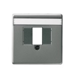 Gira E22 Сталь Накладка ТЛФ розетки TAE с полем для надписи (G27620)