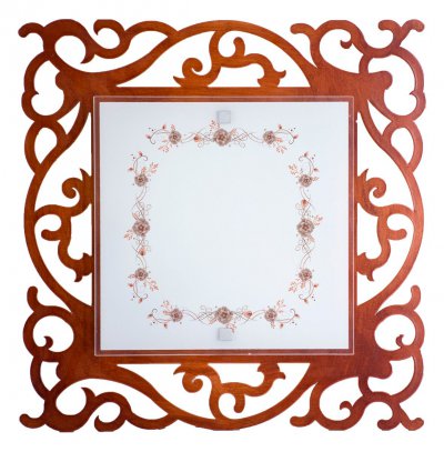 Светильник средний "Лаура" 2хE27х60Вт орех, цветы 279-21-24-2H