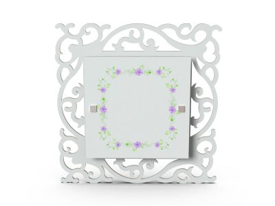 Светильник большой "Лаура" 4хE27х60Вт белый, цветы 280-10-124-3H