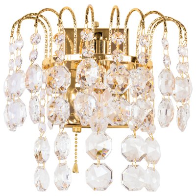 Светильник бра с хрусталем Экономсвет 2821/1wFGD+WT Светильник бра с хрусталем Экономсвет 2821/1wFGD+WT