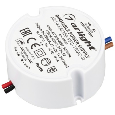 Блок питания ARJ-KE42350-PFC-TRIAC-R (15W, 350mA) (Arlight, IP44 Пластик, 5 лет) Arlight 28269