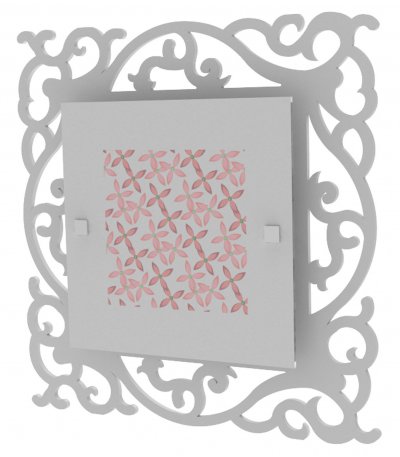 Светильник большой "Лаура" 4хE27х60Вт белый, розовый узор 283-10-124-3H