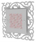 Светильник большой "Лаура" 4хE27х60Вт белый, розовый узор 283-10-124-3H