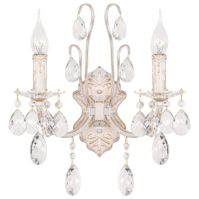 Светильник бра классическое с хрусталем Экономсвет 2833/2wWG WT Светильник бра классическое с хрусталем Экономсвет 2833/2wWG WT