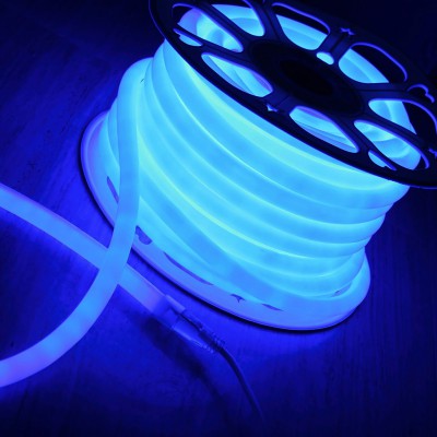 

Гибкий неон LS002 220V 9.6W 120Led 2835 IP67 круглый синий, 100 м