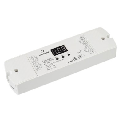 Конвертер SMART-K38-DMX (12-24V, SPI, 2.4G) (Arlight, IP20 Пластик, 5 лет) Arlight 28411
