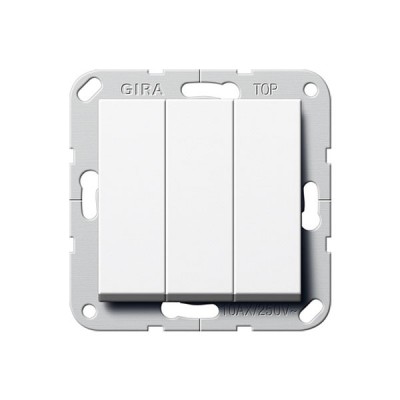 Gira S-55 Бел глянц Выключатель 3-клавишный кнопочный с винт. клеммами (G284403)