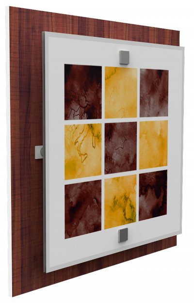 Светильник малый "Ампер" 2хE27х60Вт орех, кубики 286-21-22-1H