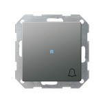 Gira E22 Сталь Клавиша 1-ая с символом "звонок" (G28620)