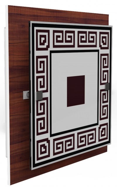 Светильник средний "Ампер" 4хE27х60Вт орех, греческий орнамент 287-21-22-2H