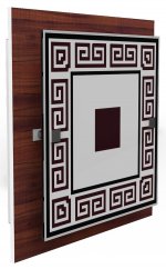 Светильник средний "Ампер" 4хE27х60Вт орех, греческий орнамент 287-21-22-2H