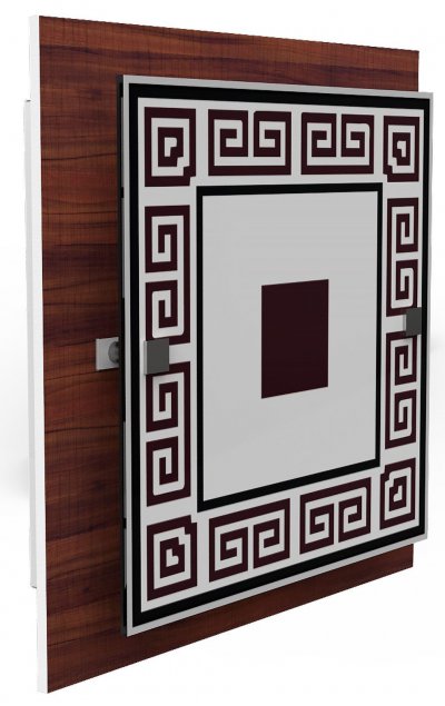 Светильник большой "Ампер" 4хE27х60Вт орех, греческий орнамент 287-21-24-3H