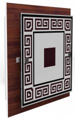 Светильник большой "Ампер" 4хE27х60Вт орех, греческий орнамент 287-21-24-3H