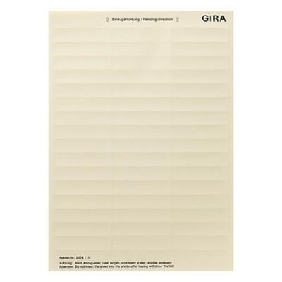 Gira Крем Листы для надписей 15,8x67 мм (G2874111)