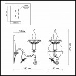 Светильник настенный бра Odeon light 2881/1W NOMENA