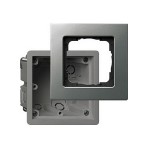 Gira E22 Сталь Рамка 1-ая в комплекте с монтажной коробкой (G2881202)