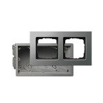 Gira E22 Сталь Рамка 2-ая в комплекте с коробкой для с/монтажа (G2882202)