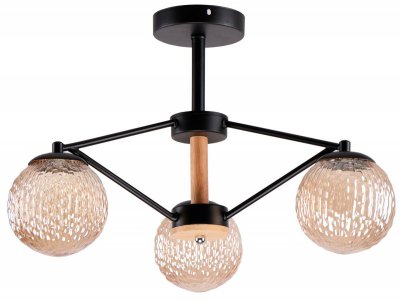 Люстра "Марта" 3хЕ27х60Вт черный, натуральный 294-17-423