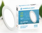 Светильник ультратонкий Ambrella DLR 20W 4200K 185-250V (200W) (D220mm/A205mm) DOWNLIGHT