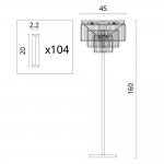 Торшер черный Divinare 3002/05 PN-6 NOVA GRIGIO