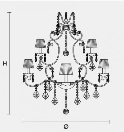 Подвесной светильник Masiero CLASSICA 3089 8+8+1