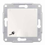 SE Sedna Бел Розетка 1-я с/з с защитными шторками с крышкой IP44 (SDN3100321)