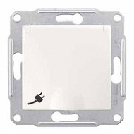 SE Sedna Беж Розетка 1-я с/з с защитными шторками с крышкой IP44 (SDN3100347)