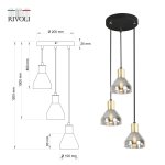 Светильник подвесной (подвес) Rivoli Kassandra 3118-203 3 х Е14 40 Вт модерн потолочный