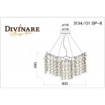 Светильник подвесной Divinare 3134/01 SP-8 SALICE