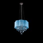 Светильник Eurosvet 3155/5L хром/лазурный (с хрусталем new)