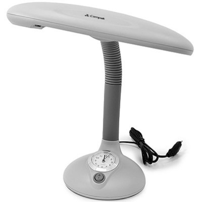 Светильник настольный Compak с часами МТ-3218-7 белый Светильник настольный Compak с часами МТ-3218-7 белый