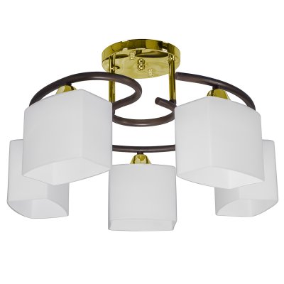 Светильник ЭкономСвет 33898/5FGD+BR WT*6