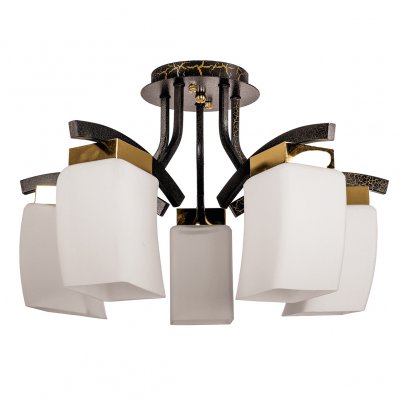 Светильник ЭкономСвет 33921/5FGD+BKD WT