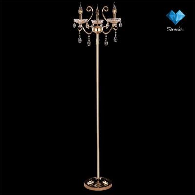 Светильник напольный Eurosvet 3477/3F золото прозрачный