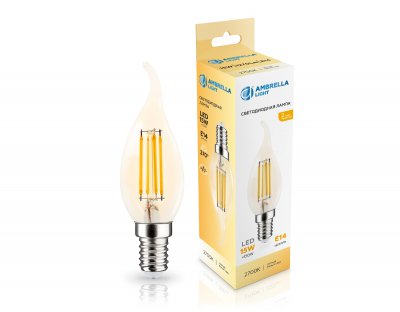 Лампа светодиодная Свеча на ветру CF35 15W 2700K Ambrella 351523 Filament LED CF35 15W E14 2700K 220-240V Лампа светодиодная Свеча на ветру CF35 15W 2700K Ambrella 351523 Filament LED CF35 15W E14 2700K 220-240V