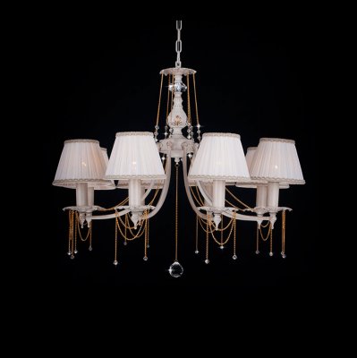 Люстра Eurosvet 3645/8 белый с золотом/прозрачный хрусталь Люстра Eurosvet 3645/8 белый с золотом/прозрачный хрусталь