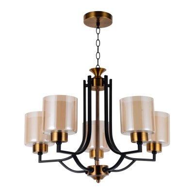 Люстра современная Экономсвет 37072/5BK+AB BR+WT Люстра современная Экономсвет 37072/5BK+AB BR+WT