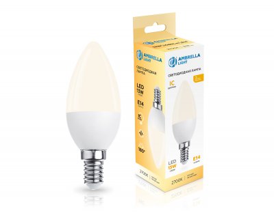 Лампа светодиодная Свеча C37 13W 2700K Ambrella 371313 LED C37 13W IC E14 2700K 175-265V Лампа светодиодная Свеча C37 13W 2700K Ambrella 371313 LED C37 13W IC E14 2700K 175-265V