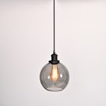 Подвесной светильник Loft Clear Glass Sphere Cloche Дымчатый