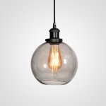 Подвесной светильник Loft Clear Glass Sphere Cloche Дымчатый
