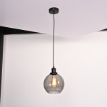 Подвесной светильник Loft Clear Glass Sphere Cloche Дымчатый
