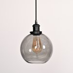 Подвесной светильник Loft Clear Glass Sphere Cloche Дымчатый