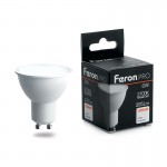 38087 Лампа светодиодная FERON LB-1606, MR16 (рефлекторная), 6W 230V GU10 4000К (белый)