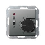 Gira E22 Сталь Терморегулятор с размыкающим контактом 10А (G39020)