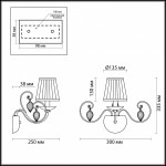 Светильник настенный бра Odeon light 3922/1W ADRIANA