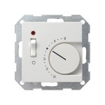 Gira S-55 Бел Термостат с размык.контактом, выкл. и контр.лампой (G39227)