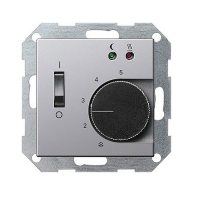 Gira E22 Алюминий Терморегулятор для тёплого пола (G394203)