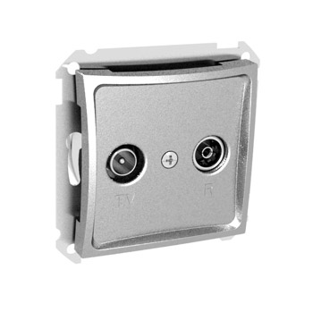 

Lexel Дуэт серебро Розетка телевизионная TV-R проходная 11dB (SE WDE000395), WDE000395