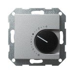 Gira S-55 Алюминий Терморегулятор с переключающим контактом 24V/10 (4)A (G39726)